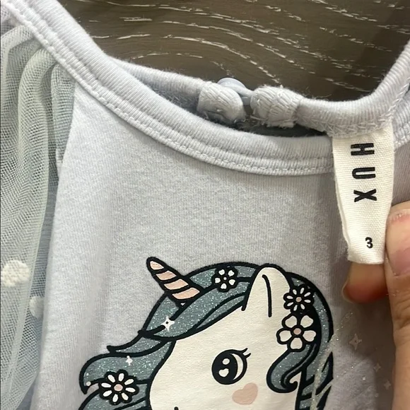 Huxbaby Unicorn Dress with Pastel Tulle - Picture 3 of 4